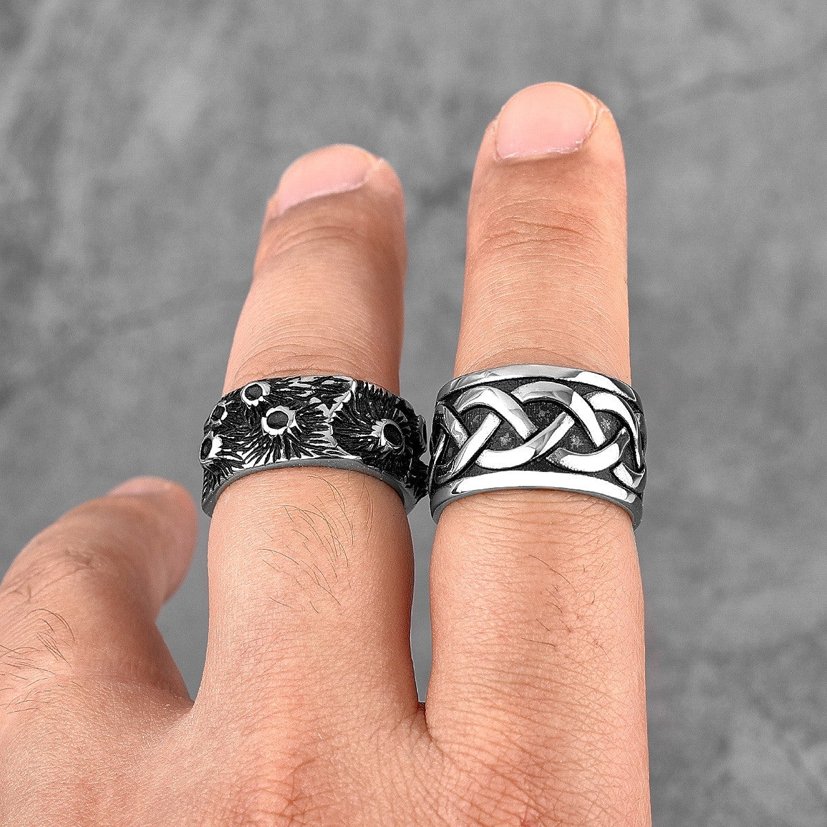 Mens Stainless Steel Celtic Knot Interweave Simple Classic Fashion Rings
