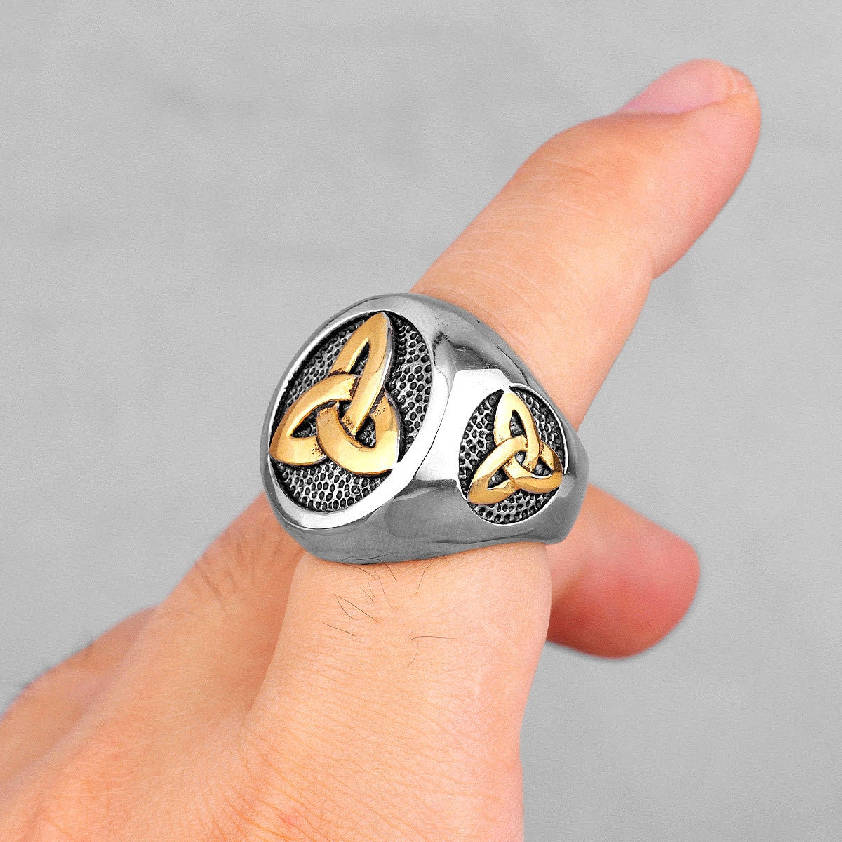 Solid Stainless Steel No Fade Celtic Knot Viking Symbol Casual Wear Rings