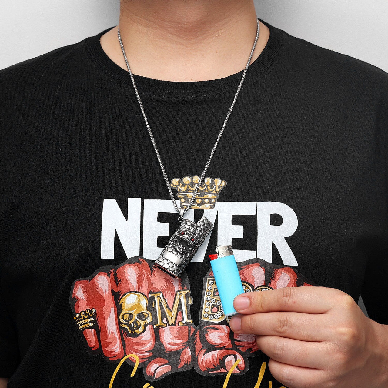 Chinese Unicorn | Solid Stainless Steel Lighter Case Street Wear Hip Hop Chain