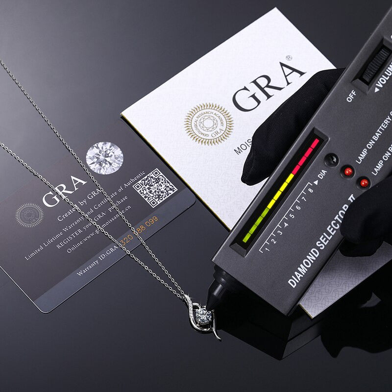 Ladies Genuine VVS Lab Diamond Classic Round Solid Sterling Silver 1CT 6.5mm Charm Necklace