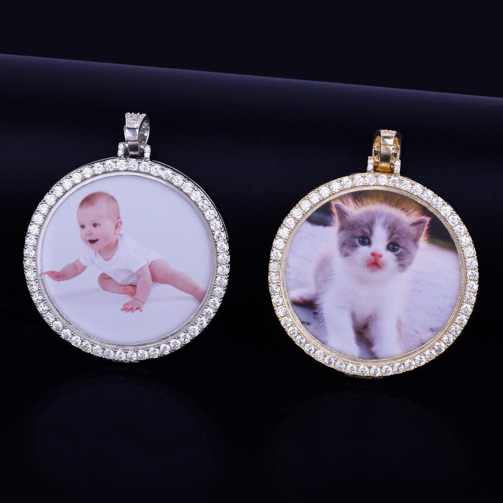 Golden Memories | 18k Gold 925 Silver Custom Hip Hop Photo Medallion Pendant