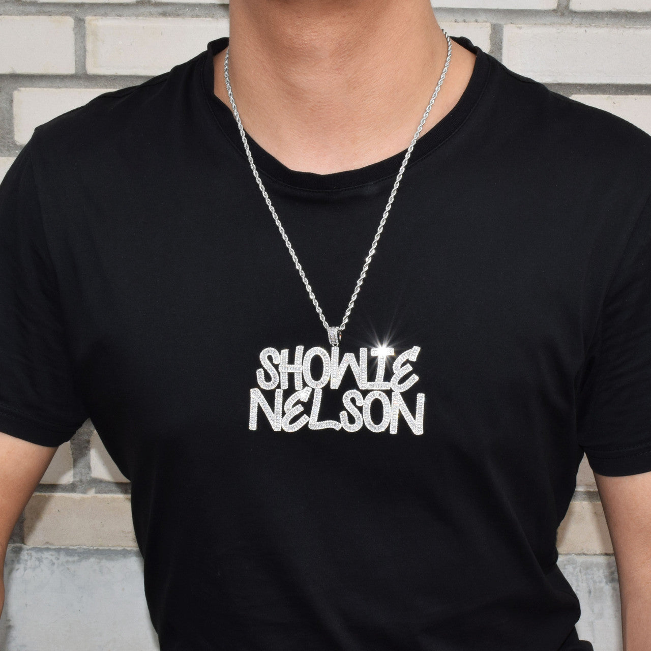 Duffle Bag Boy | 18k Gold Silver Custom Name Baguette Letters Hip Hop Pendant