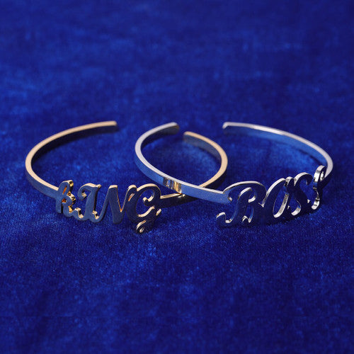 Elegant Engraved Expression | Personalize Script Stainless Steel Bangle Bracelets