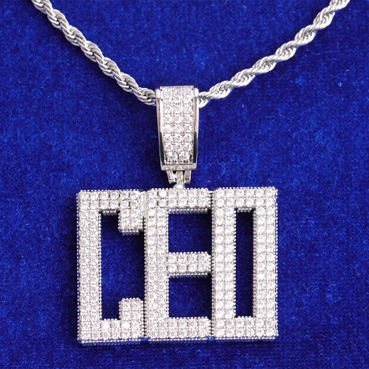 Custom Street Wear Jewelry City Block Flooded Ice 24k Yellow 14k White Gold Initial Pendants