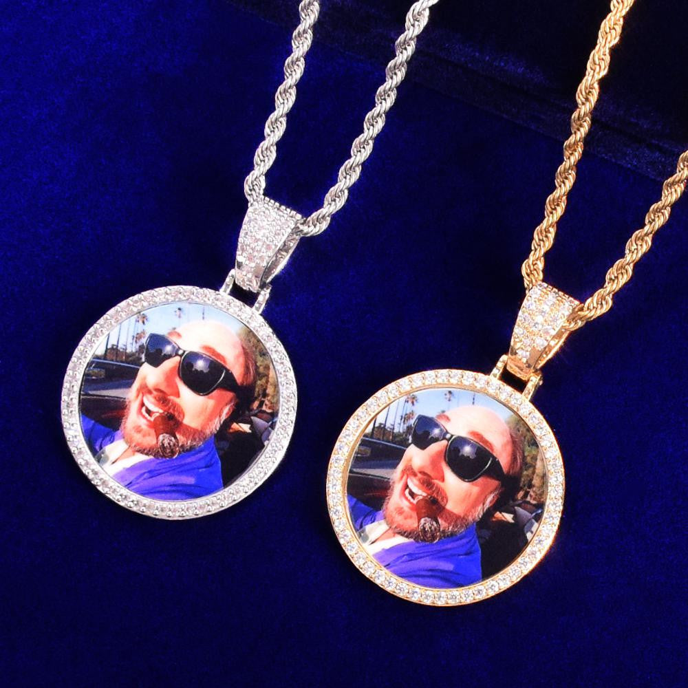 Perfect Reflections | Flooded Ice Custom Solid Back Picture Medallion Chain Necklace