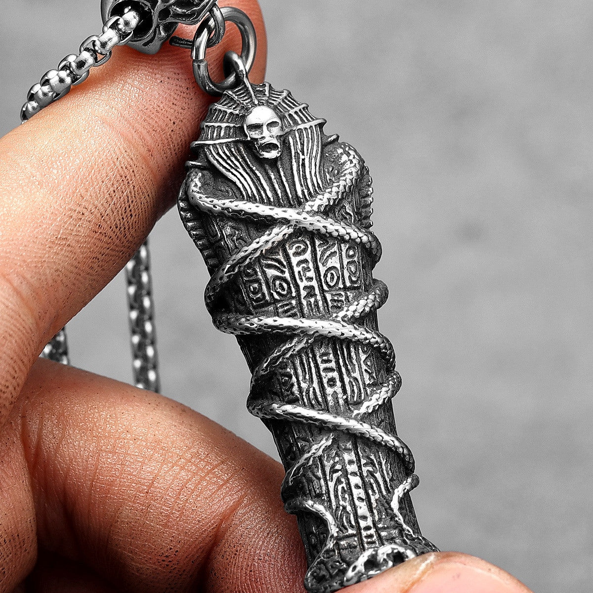 The Pharaoh | African No Fade Stainless Steel Egyptian Mummy Tomb Pendant