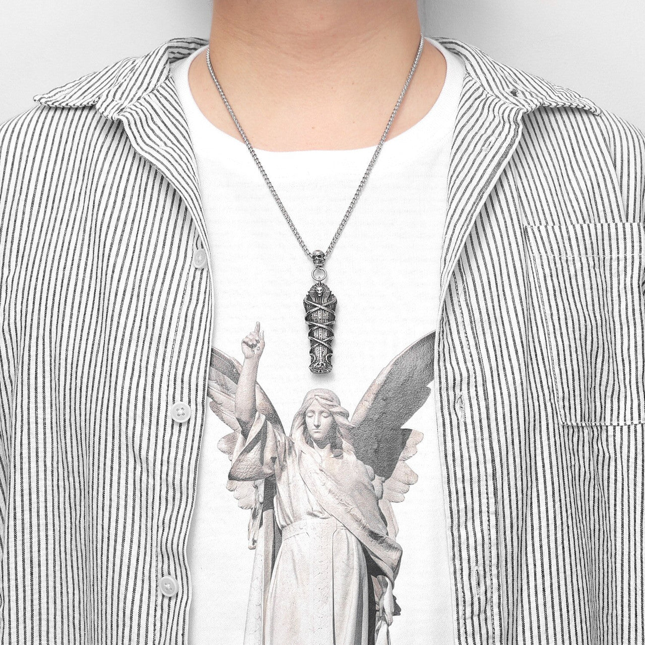 The Pharaoh | African No Fade Stainless Steel Egyptian Mummy Tomb Pendant