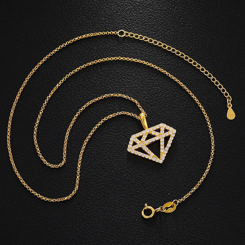 Genuine VVS Lab Diamond Silhouette Solid 925 Sterling Silver Hip Hop Chain