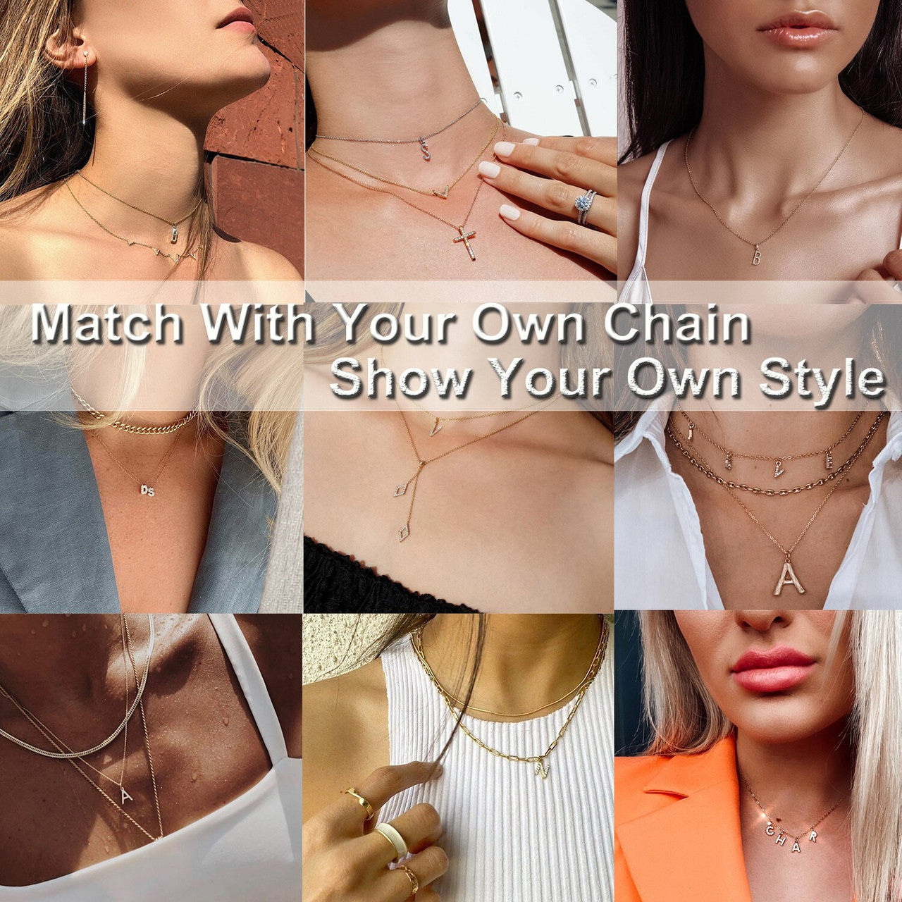 Solid 925 Sterling Silver Micro Pendant Genuine VVS Diamond Letter Initial Necklace