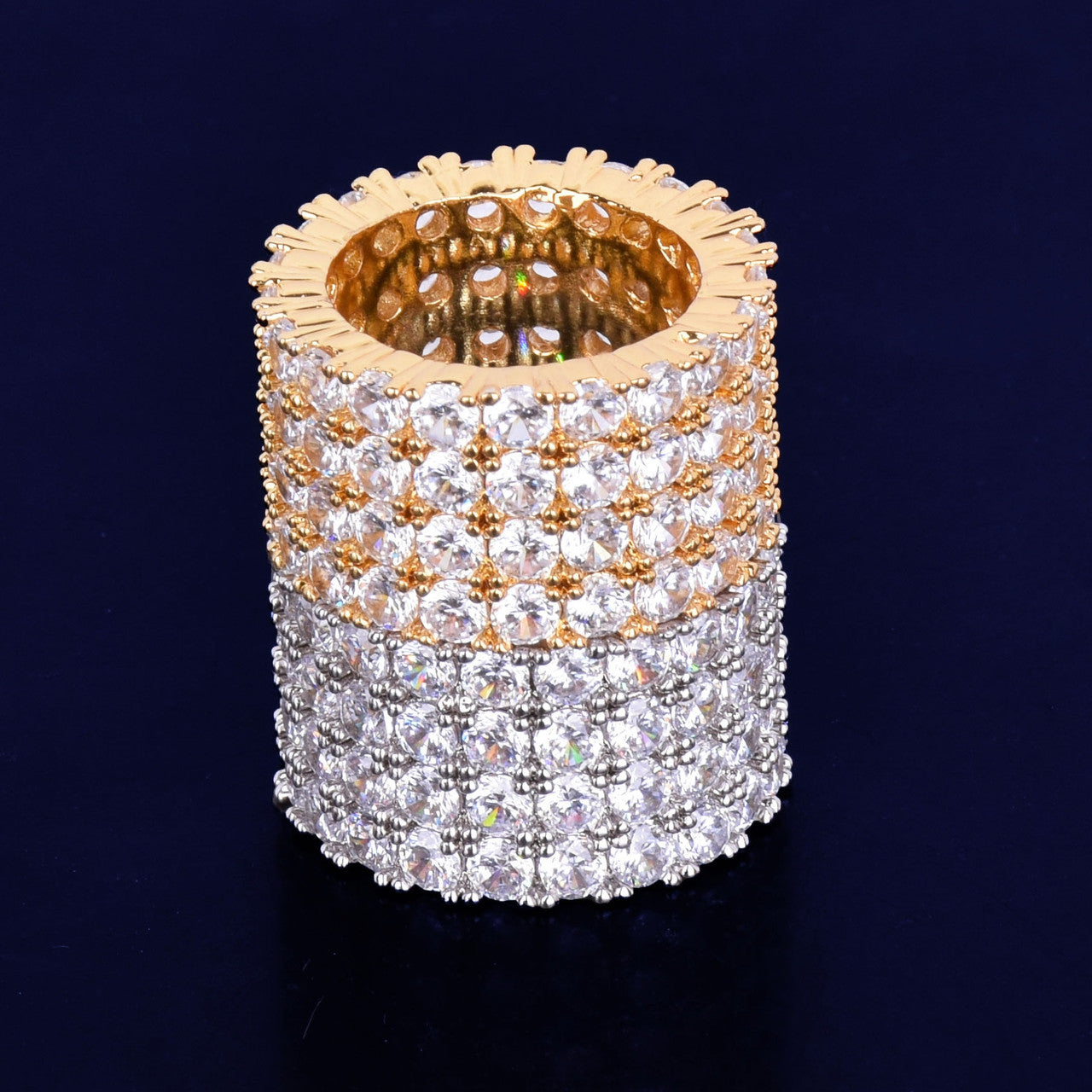 Exclusive Four Row Original AAA True Micro Pave Solitaire Rings