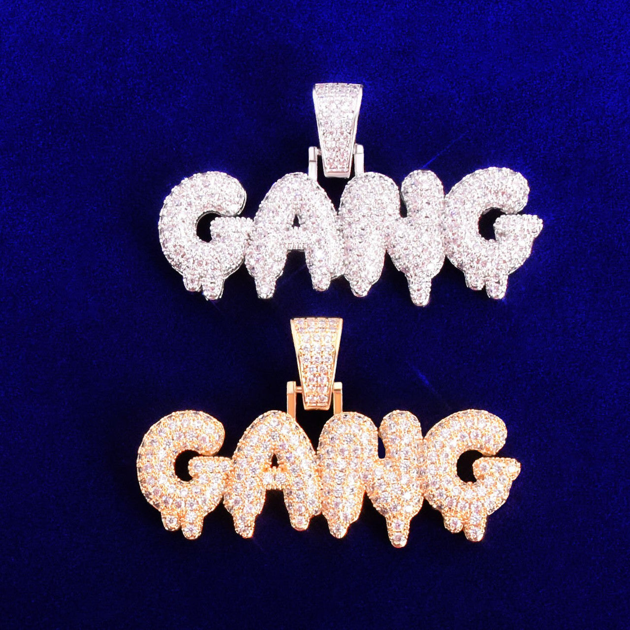 The Gang | Flooded Ice Drip Drop Prong Set Hip Hop Pendant