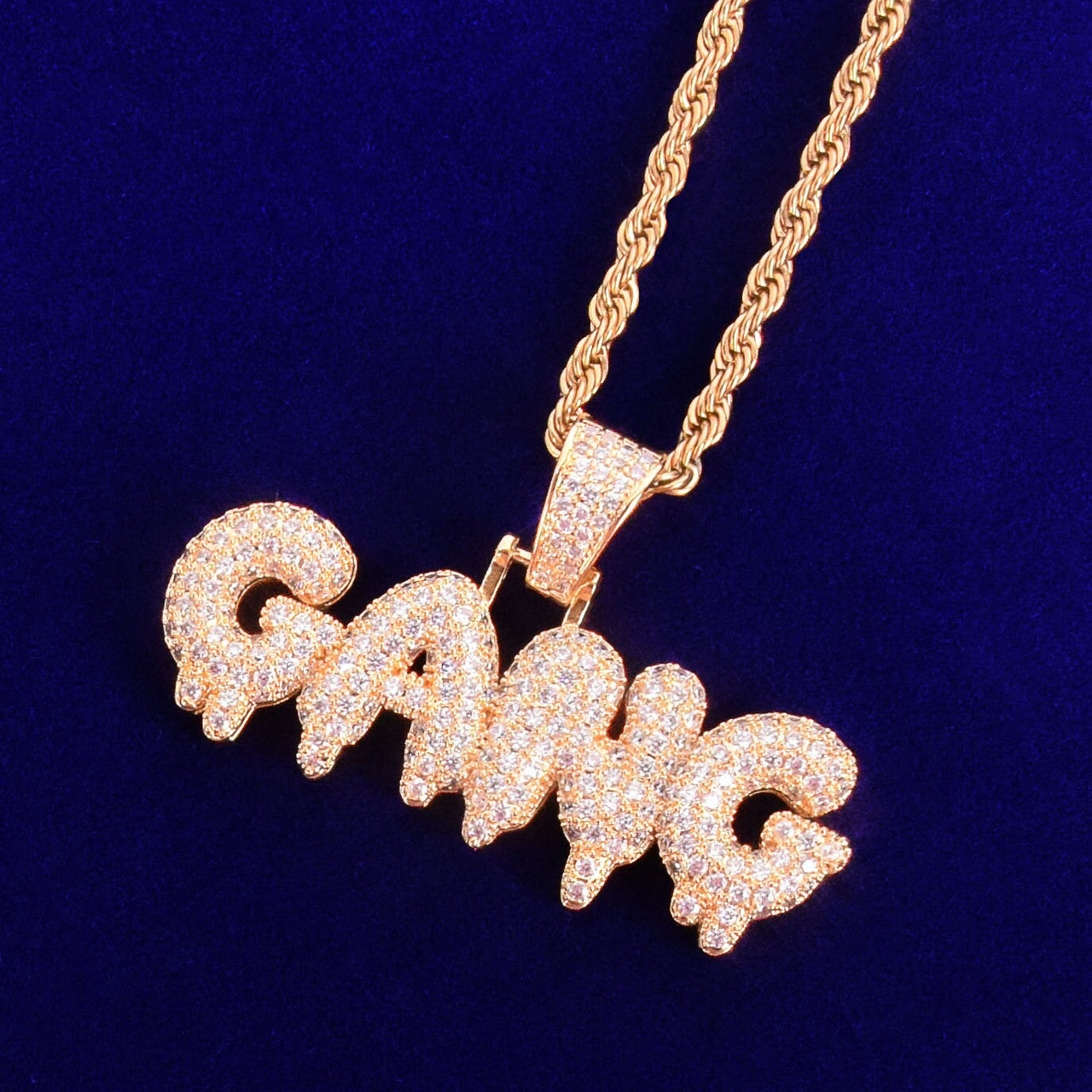The Gang | Flooded Ice Drip Drop Prong Set Hip Hop Pendant