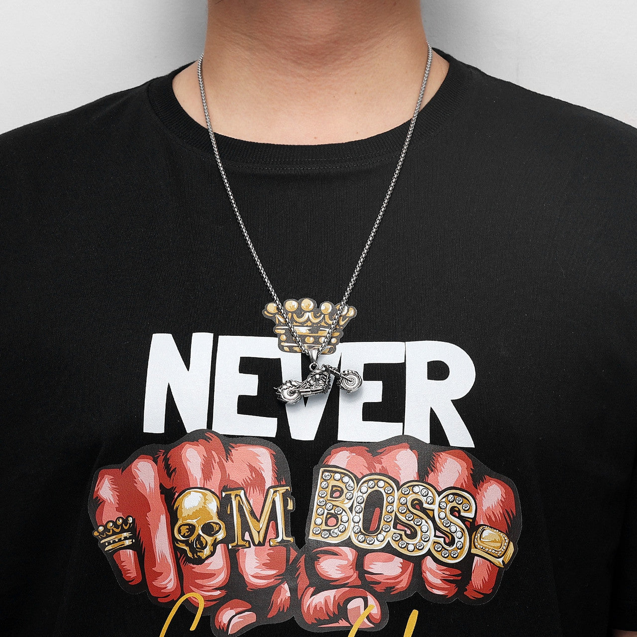 Ghost Rider | Street Wear No Fade Stainless Steel Motor Cycle Bike Pendant Chain Necklace