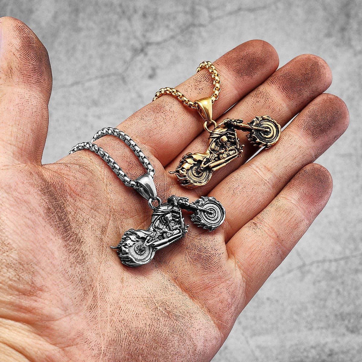 Ghost Rider | Street Wear No Fade Stainless Steel Motor Cycle Bike Pendant Chain Necklace