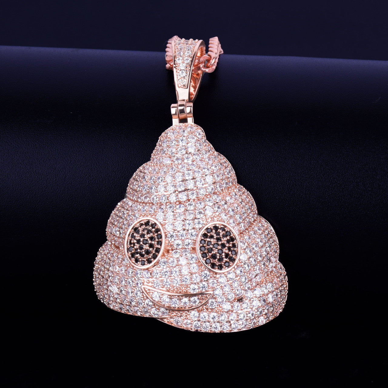 Im The Shiznit | 18k Rose Gold .925 Silver Poop Pile of Poo Emoji Character Hip Hop Chain