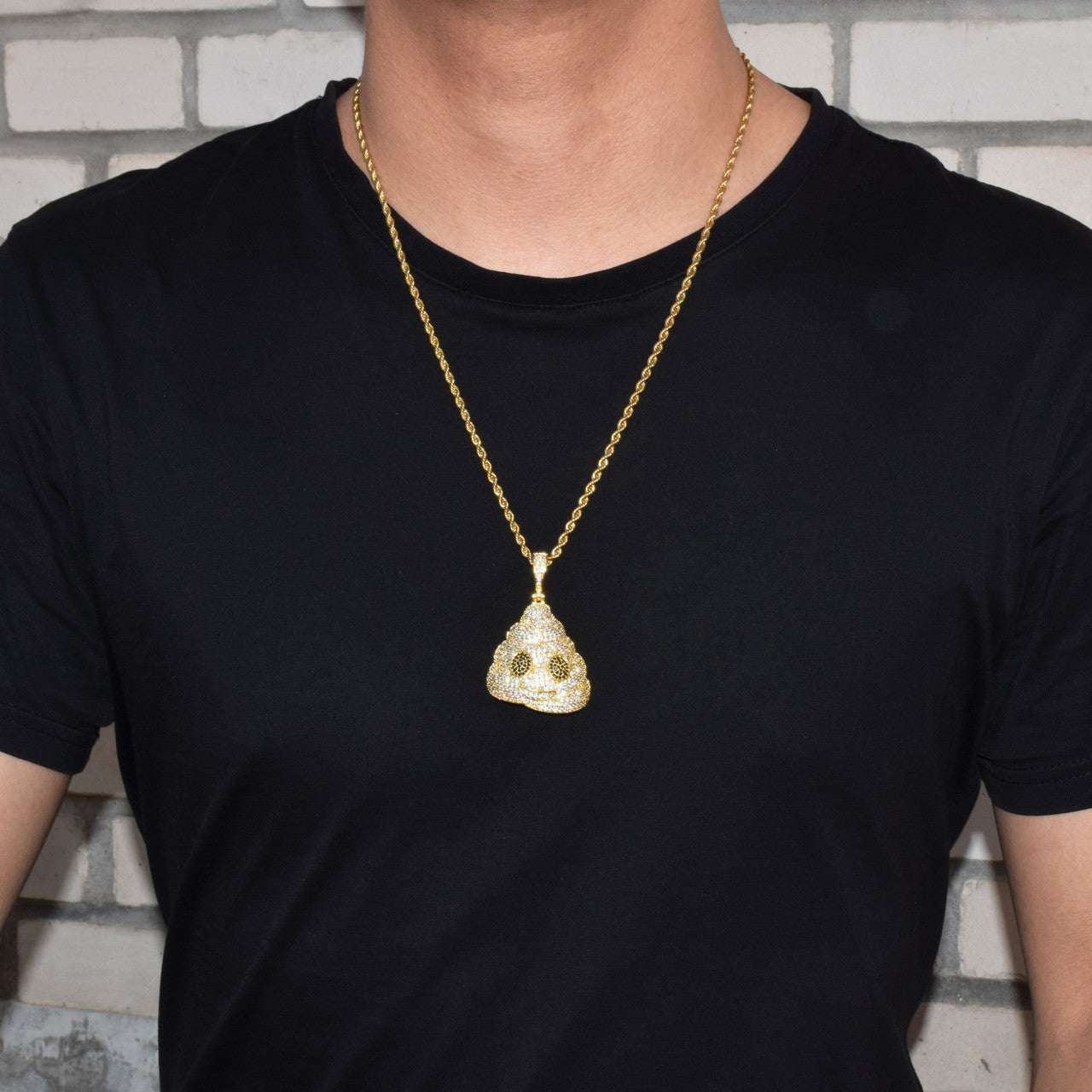 Im The Shiznit | 18k Rose Gold .925 Silver Poop Pile of Poo Emoji Character Hip Hop Chain