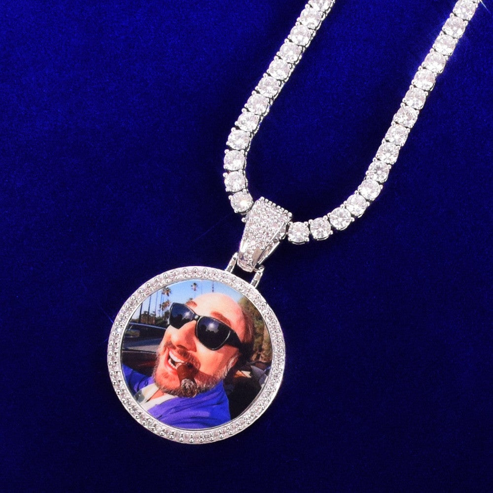 Perfect Reflections | Flooded Ice Custom Solid Back Picture Medallion Chain Necklace