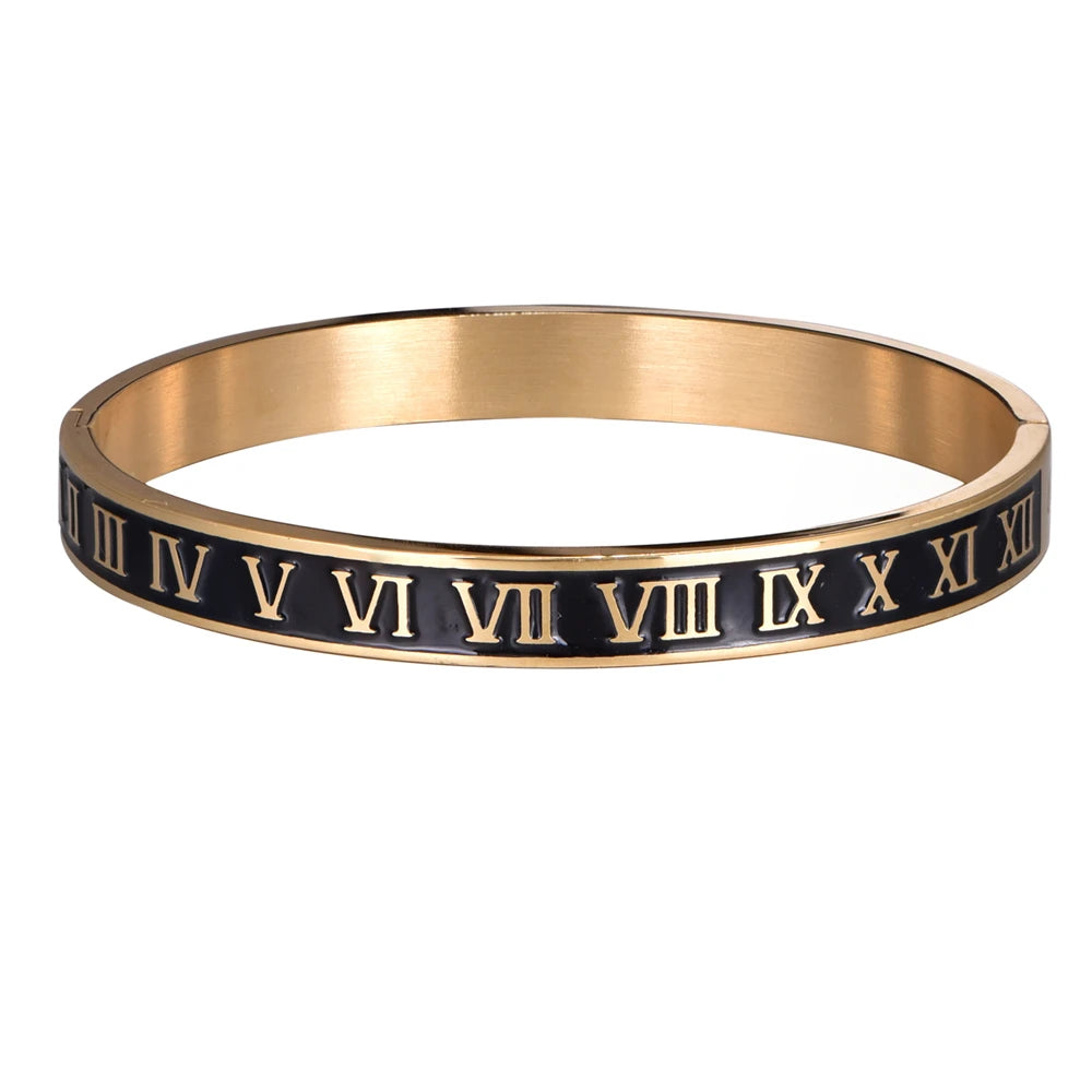 The Empire | Stainless Steel Roman Numeral Carved Men's Luxury Bracelets