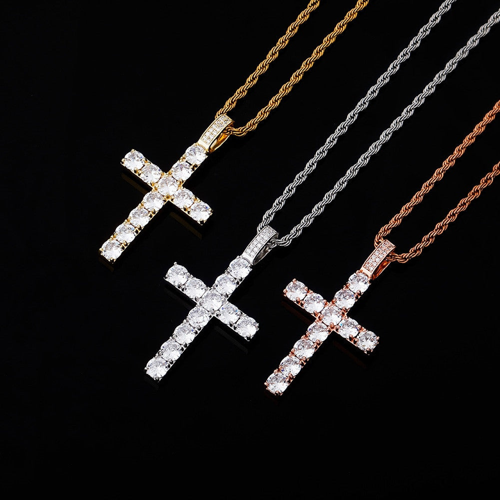 Flooded Ice High Quality Original Classic Hip Hop Cross Pendant Chain Necklace