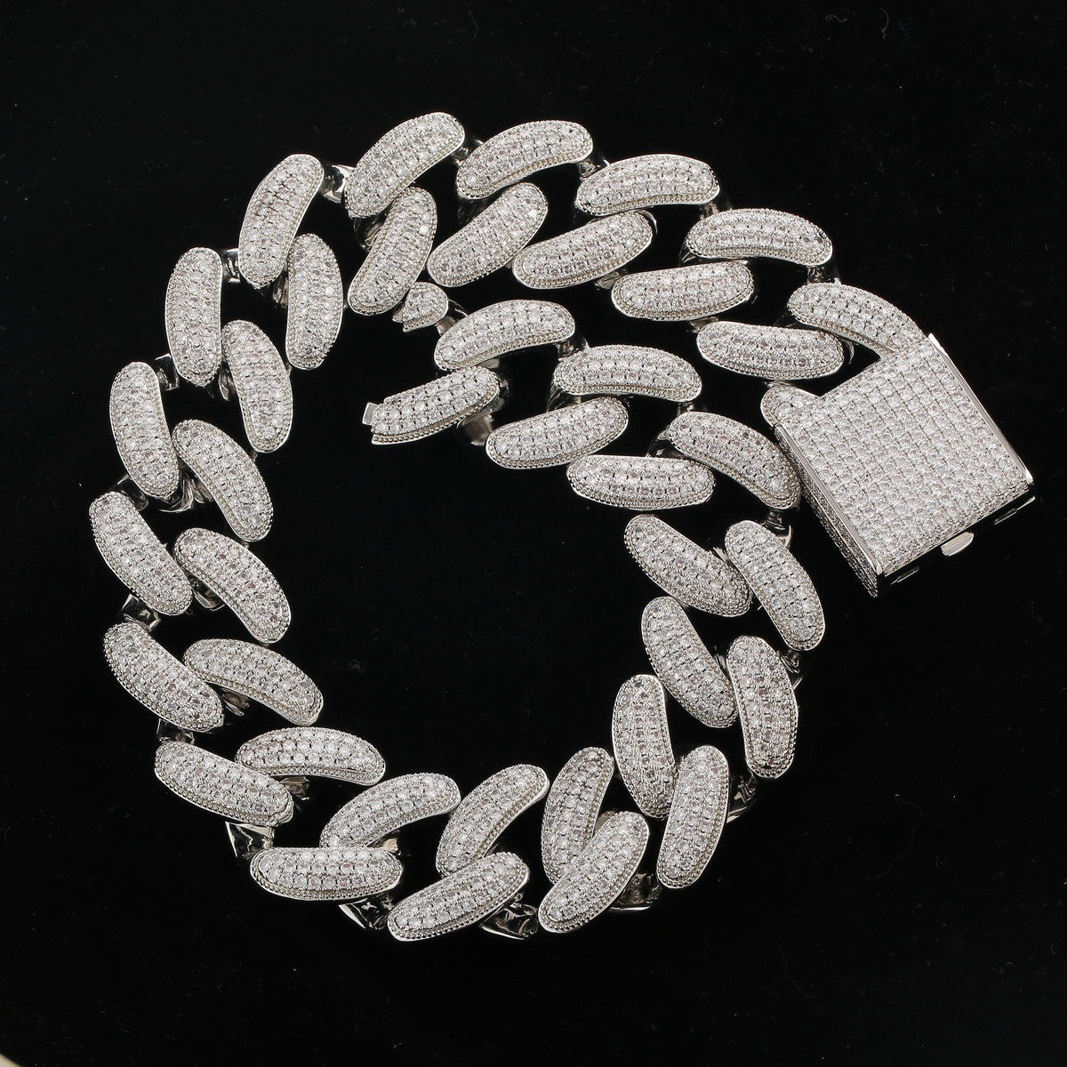 37mm Flooded Ice 24k Yellow 14k White Gold Hip Hop Miami Cuban Link Chain Necklace