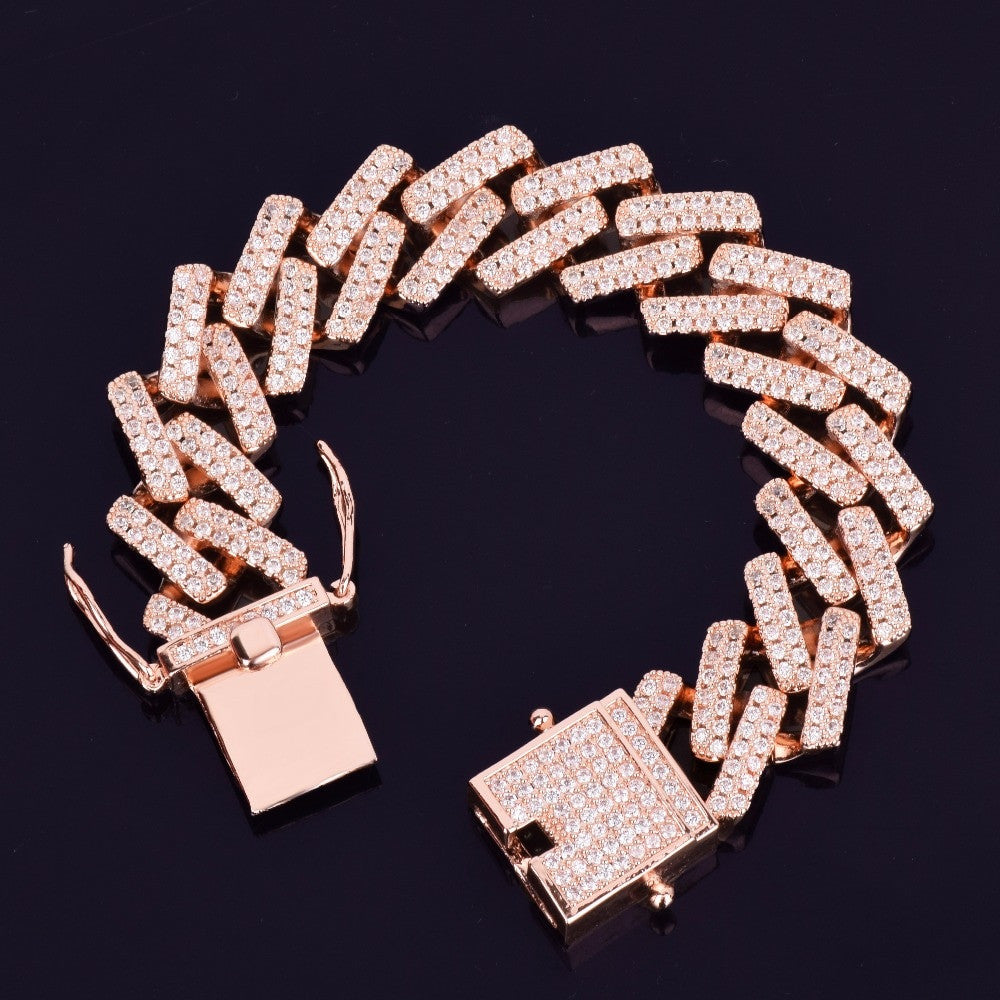 AAA Bust Down Rose Gold Miami Cuban Link Bracelet