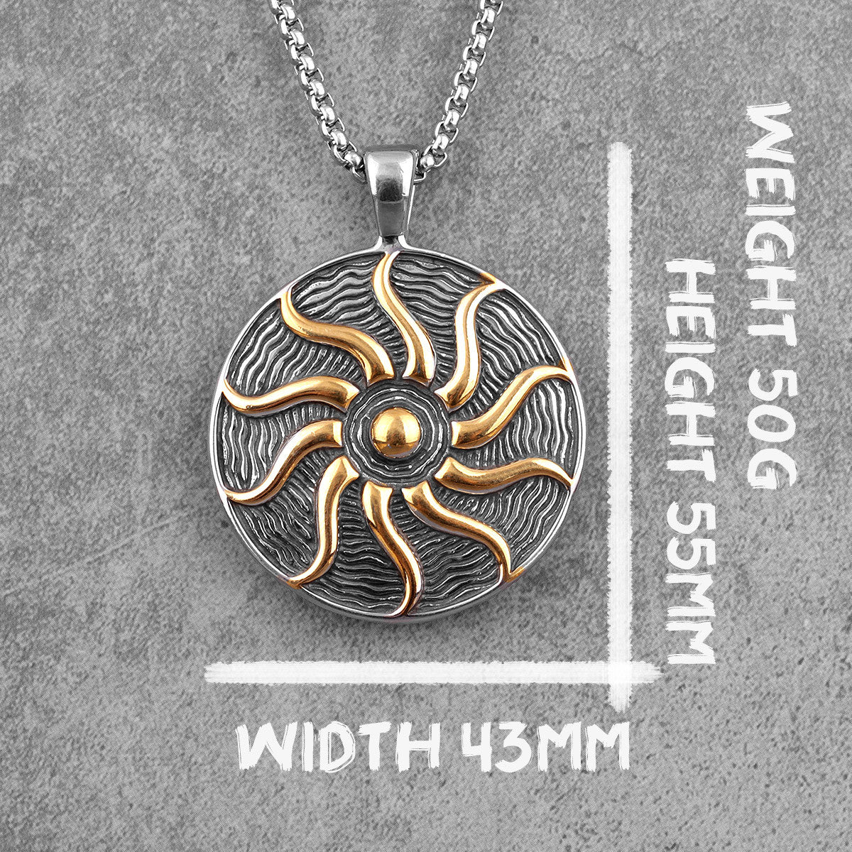 Helios | Greek God Of The Sun Stainless Steel Talisman Pendant Chain Necklace