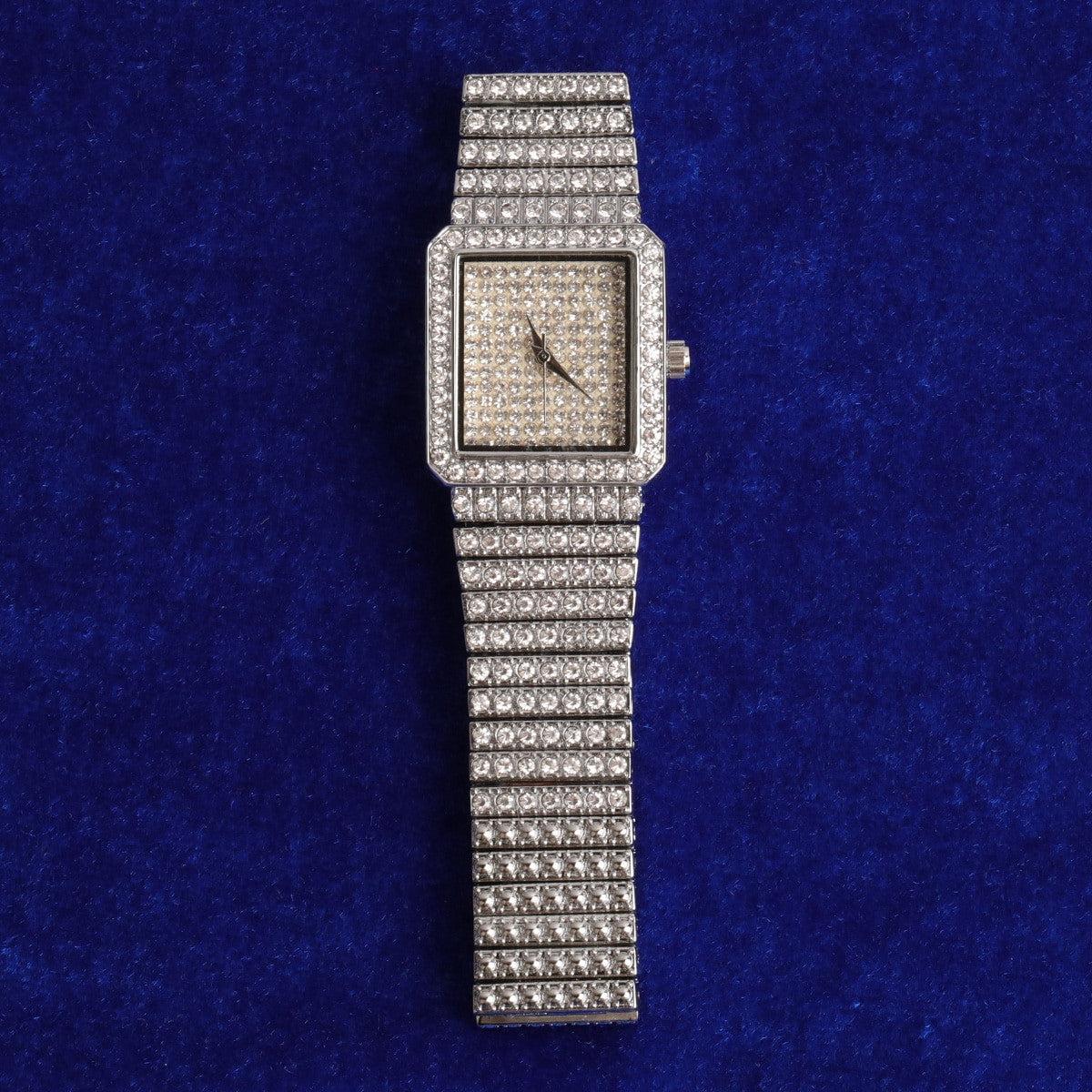 Women’s Flooded Ice Clean Classic Square Bezel Bling Street Wear Wrist Watch