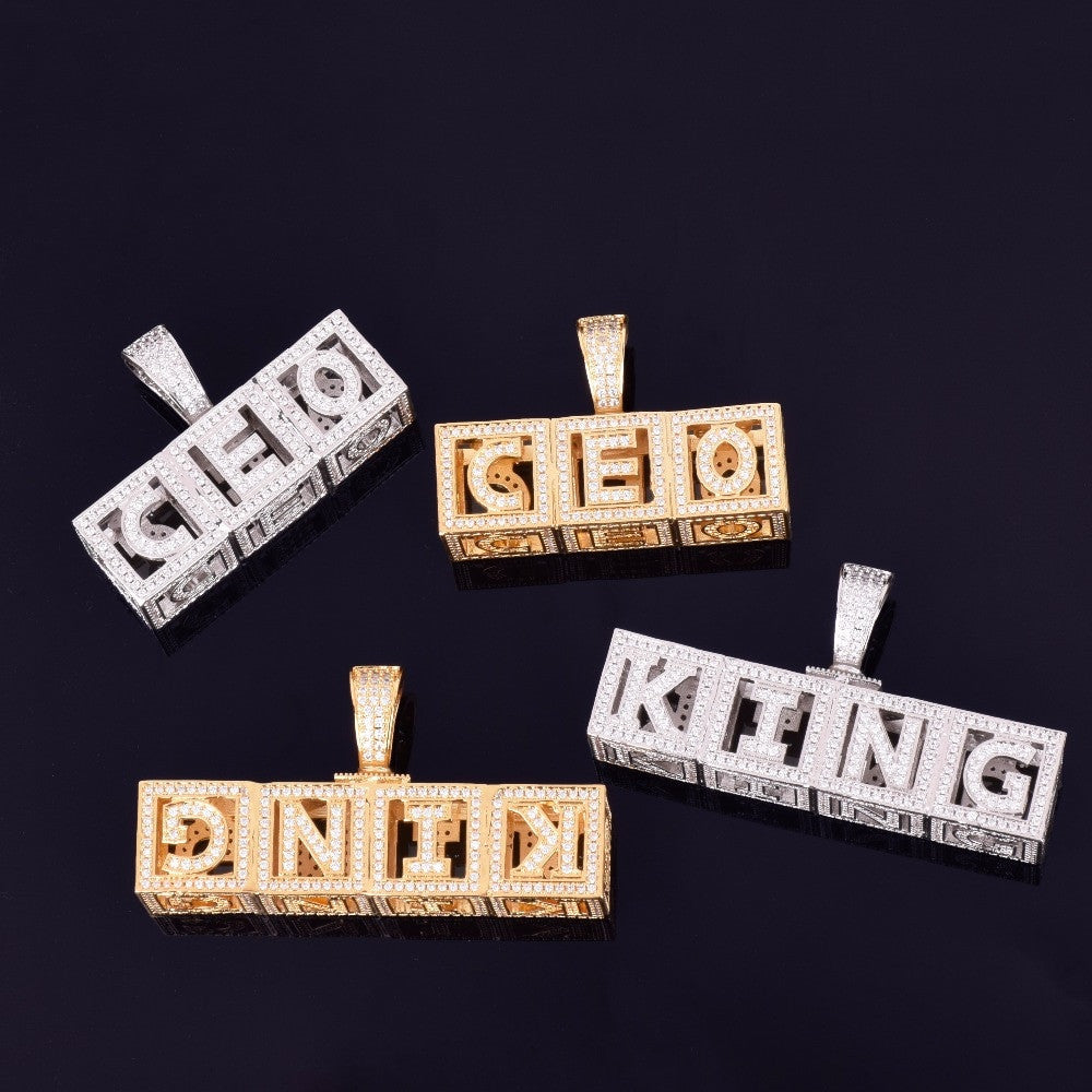 Golden Melody | Hip Hop Baby Block Custom Nameplate Pendant