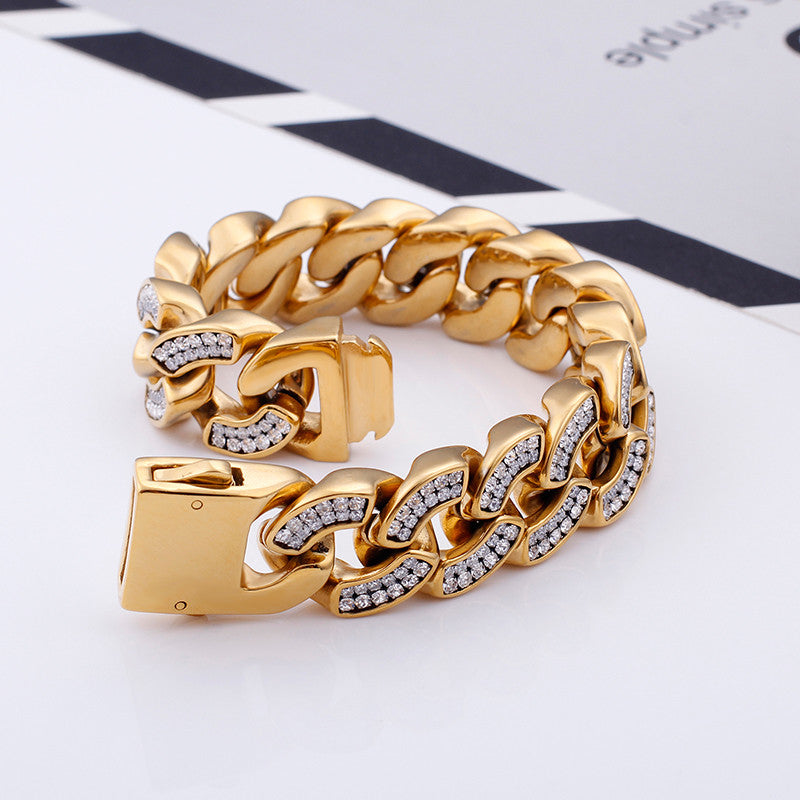Royal Radiance | No Fade Stainless Steel 18k Gold Plated Royalty Cuban Link Bracelet