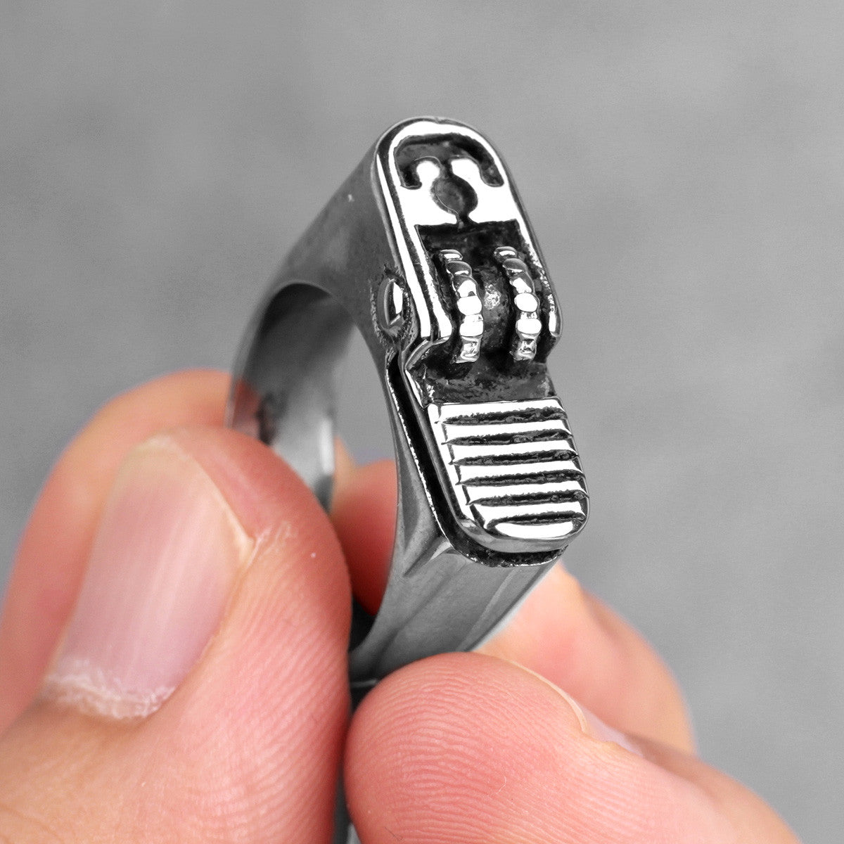Men's 316L Stainless Steel Faux Lighter No Fade Street Wear Rings