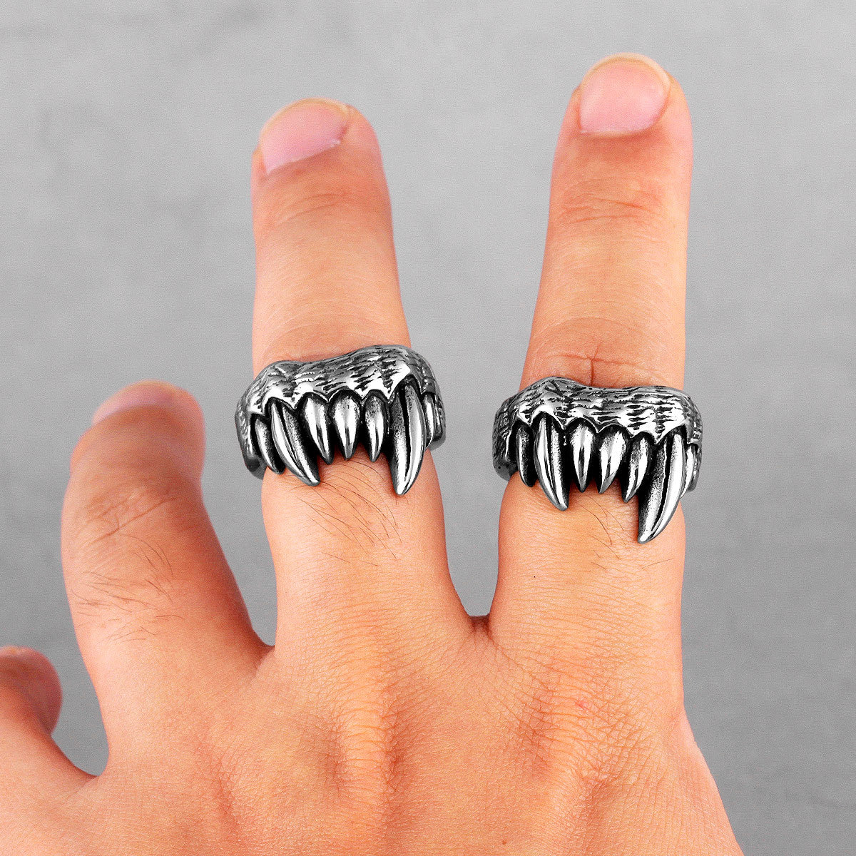 Beast Monster Teeth | No Fade Stainless Steel Men's Biker Style Street Wear Rings