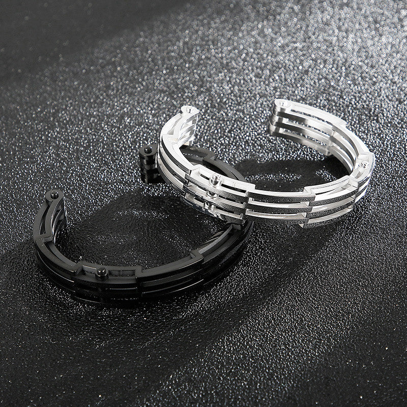 Prestige Steel | Men's Classic Wide Band Stainless Steel Bangle Bracelet