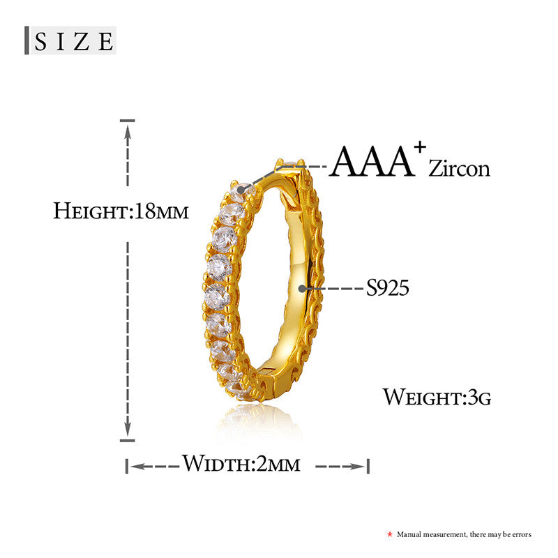 Hoop Classic | 925 Sterling Silver Prong Set Round Stud VVS Diamond CZ Hoop Earrings