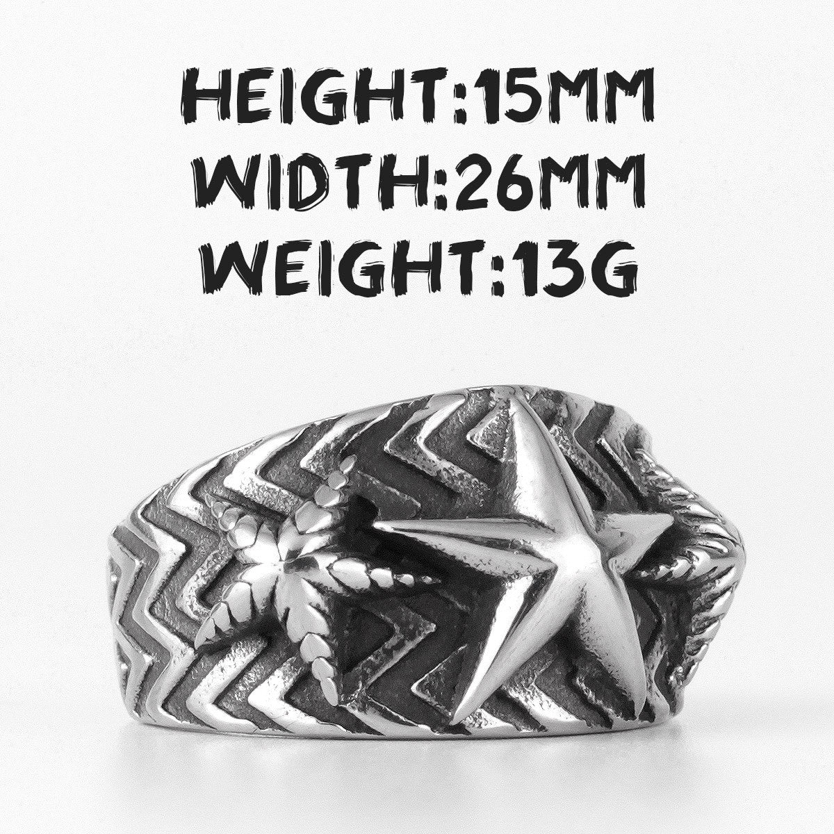 Super Star | 316L No Fade Stainless Steel Star Crossed High Fashion Street Style Ring