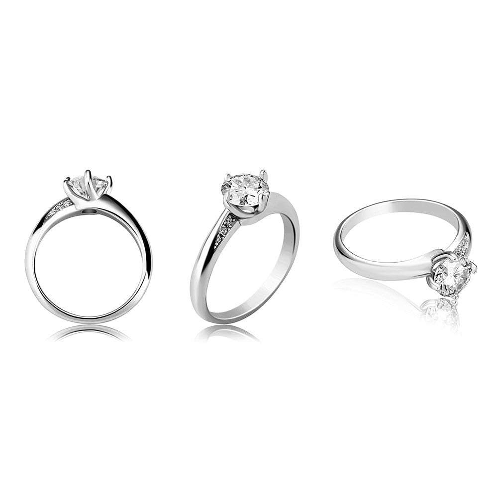 14k White Yellow Gold Lab Diamond Womens 6.5mm 1Ct VVS1 Bling Center Stone Rings