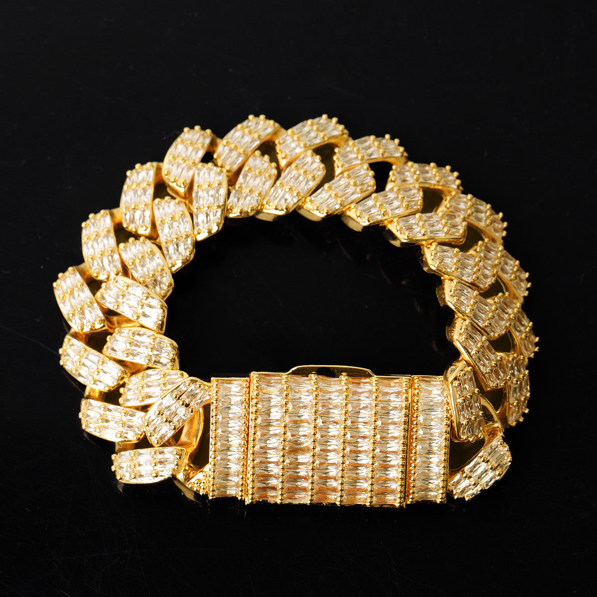 Iced Water | 20mm Baguette Blinged Out Miami Cuban Link Chain Bracelet