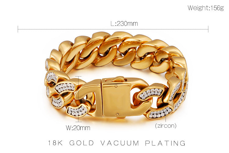 Royal Radiance | No Fade Stainless Steel 18k Gold Plated Royalty Cuban Link Bracelet