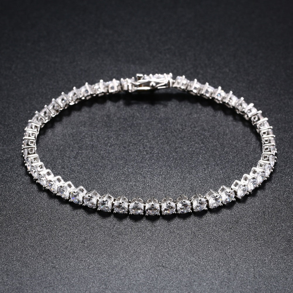 Solid .925 Lab Diamond Moissanite 3 Prong Exquisite Tennis Necklace and Bracelets