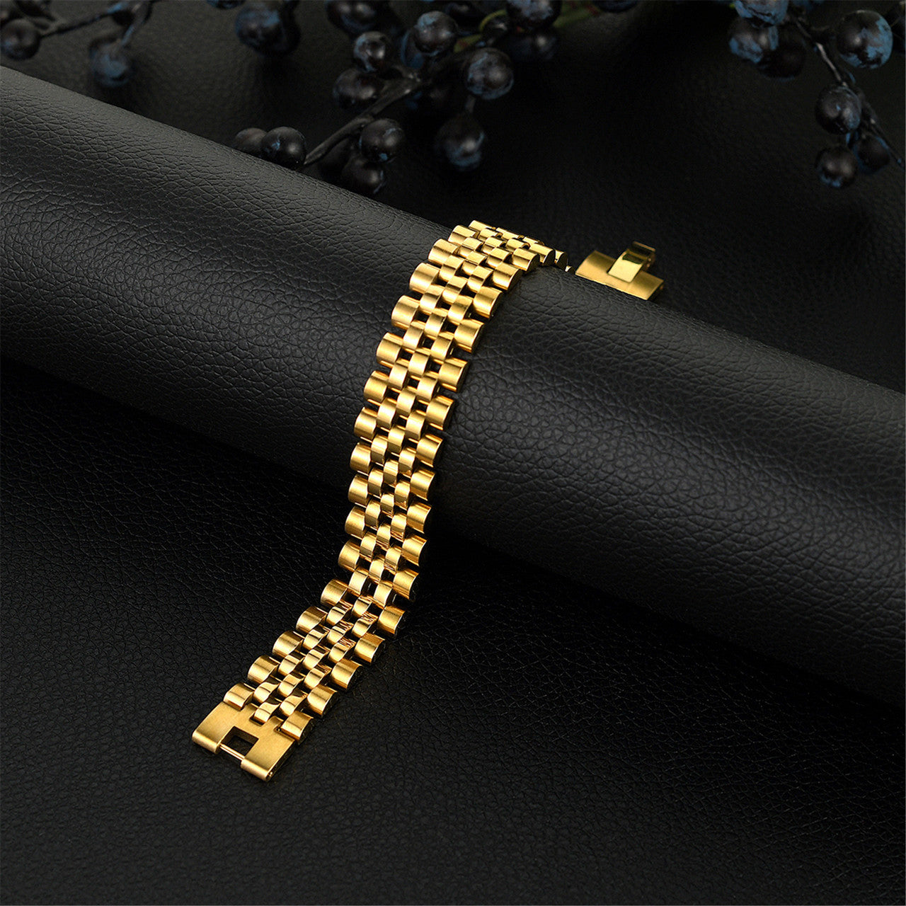 Mens No Fade Stainless Steel Gold Silver Rose Watch Band Classic Bracelets