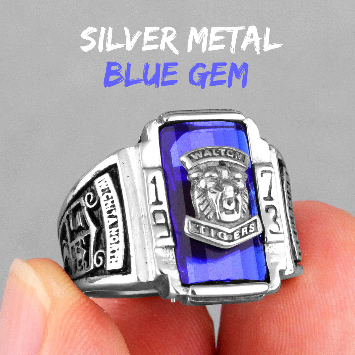 1973 Walton Tiger |14k Gold Over No Fade Stainless Steel CZ Luxury Men's Rings