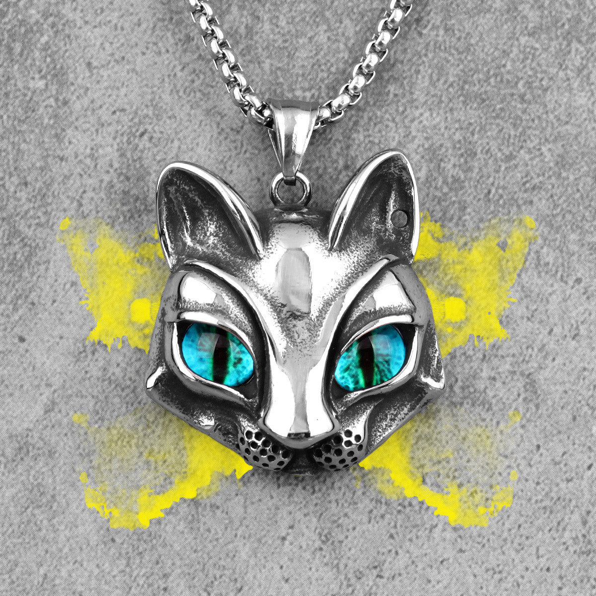 Cat's Eye | 316L No Fade Stainless Steel Cat Lovers Eye Amulet Pendant Necklace