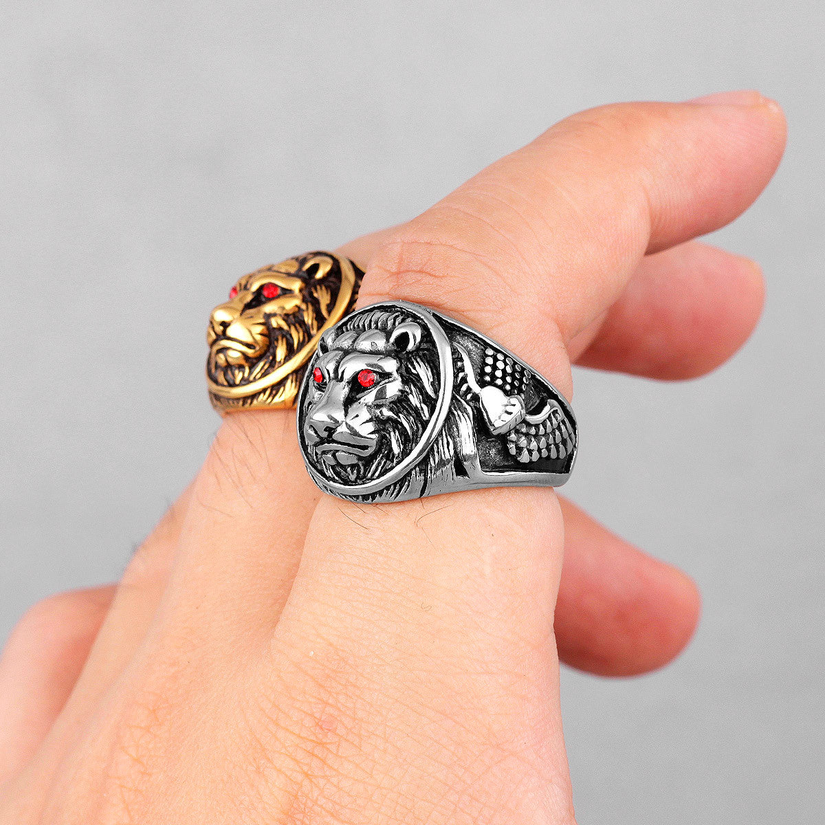 The Tiger's Eye | 14k Gold Black Over Solid Stainless Steel Tiger Street Wear Rings