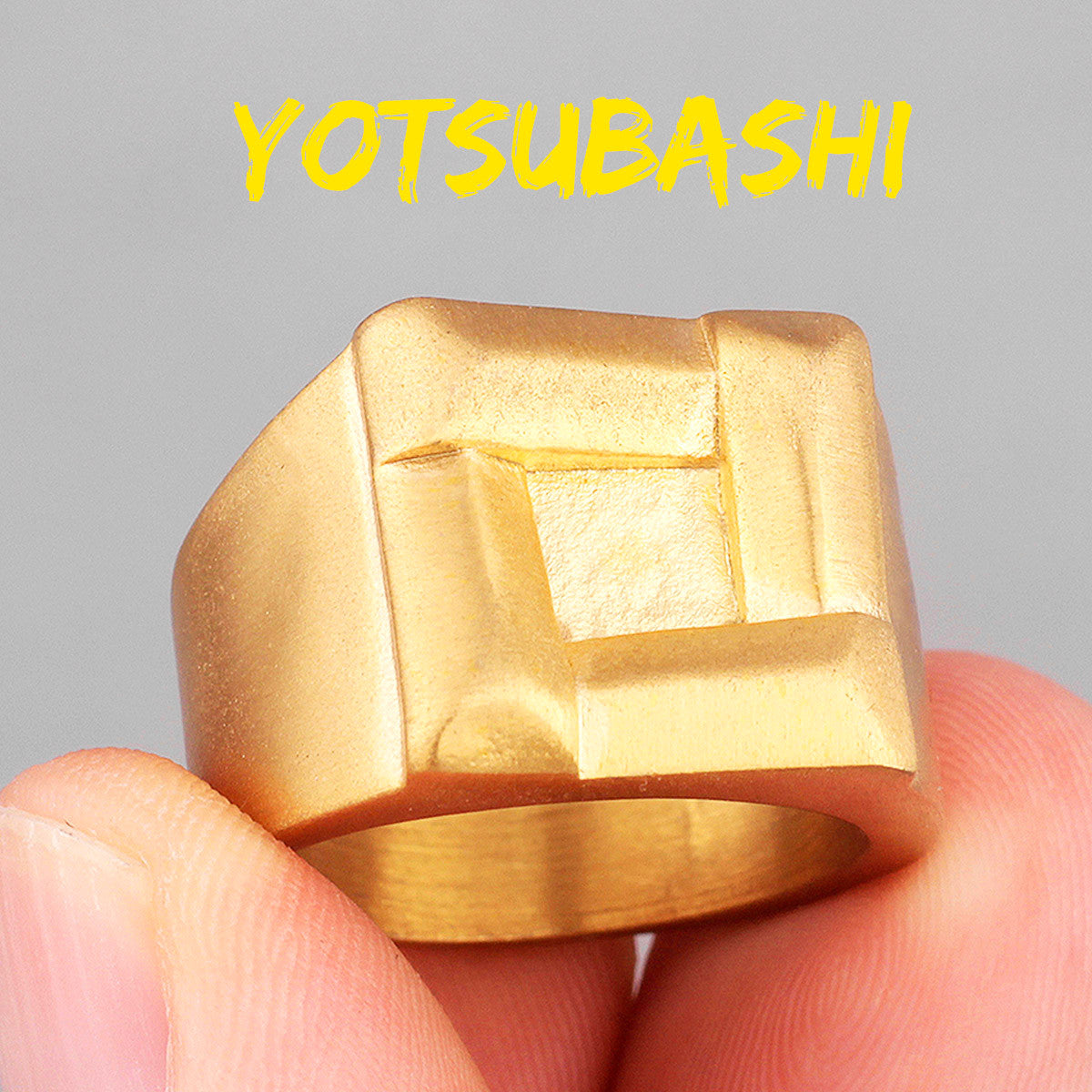 Mens Retro Designer Yotsubashi No Tarnish Stainless Steel Unique Square Street Wear Rings