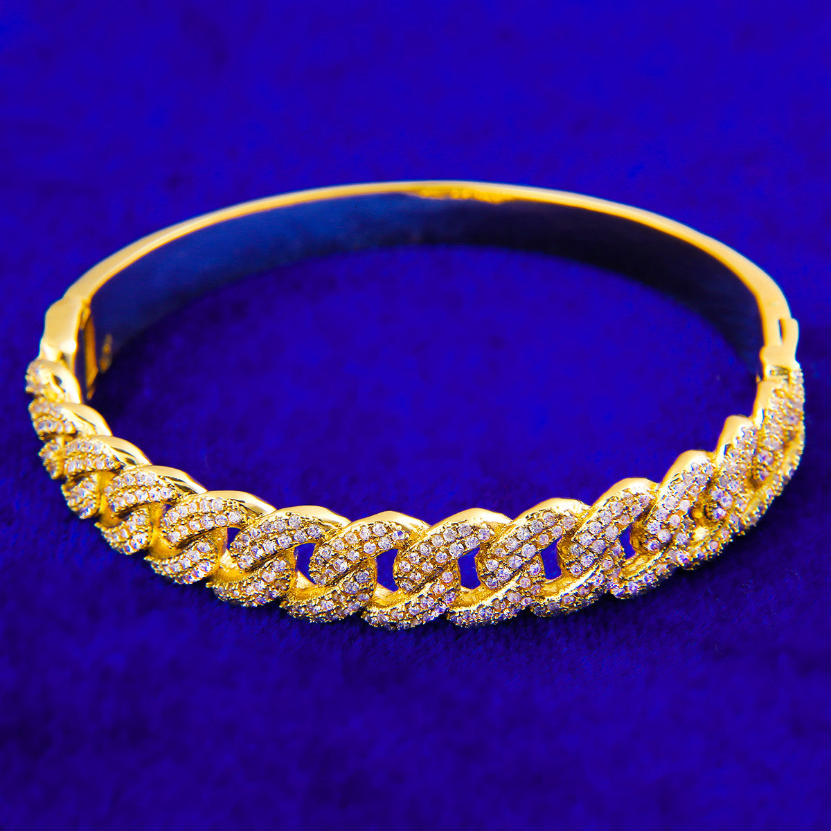The Cubano | 10mm VVS Diamond CZ Cuban Link Bangle Hip Hop Bracelets