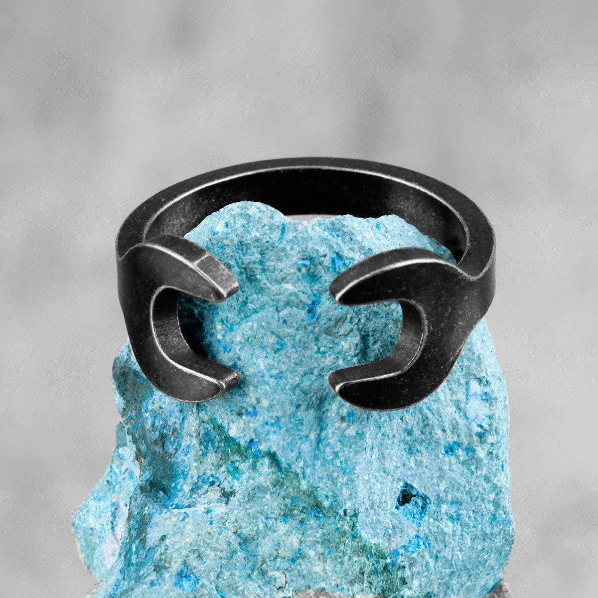 The Wrench | No Fade 316L Black Stainless Steel Grease Monkey Wrench Ring