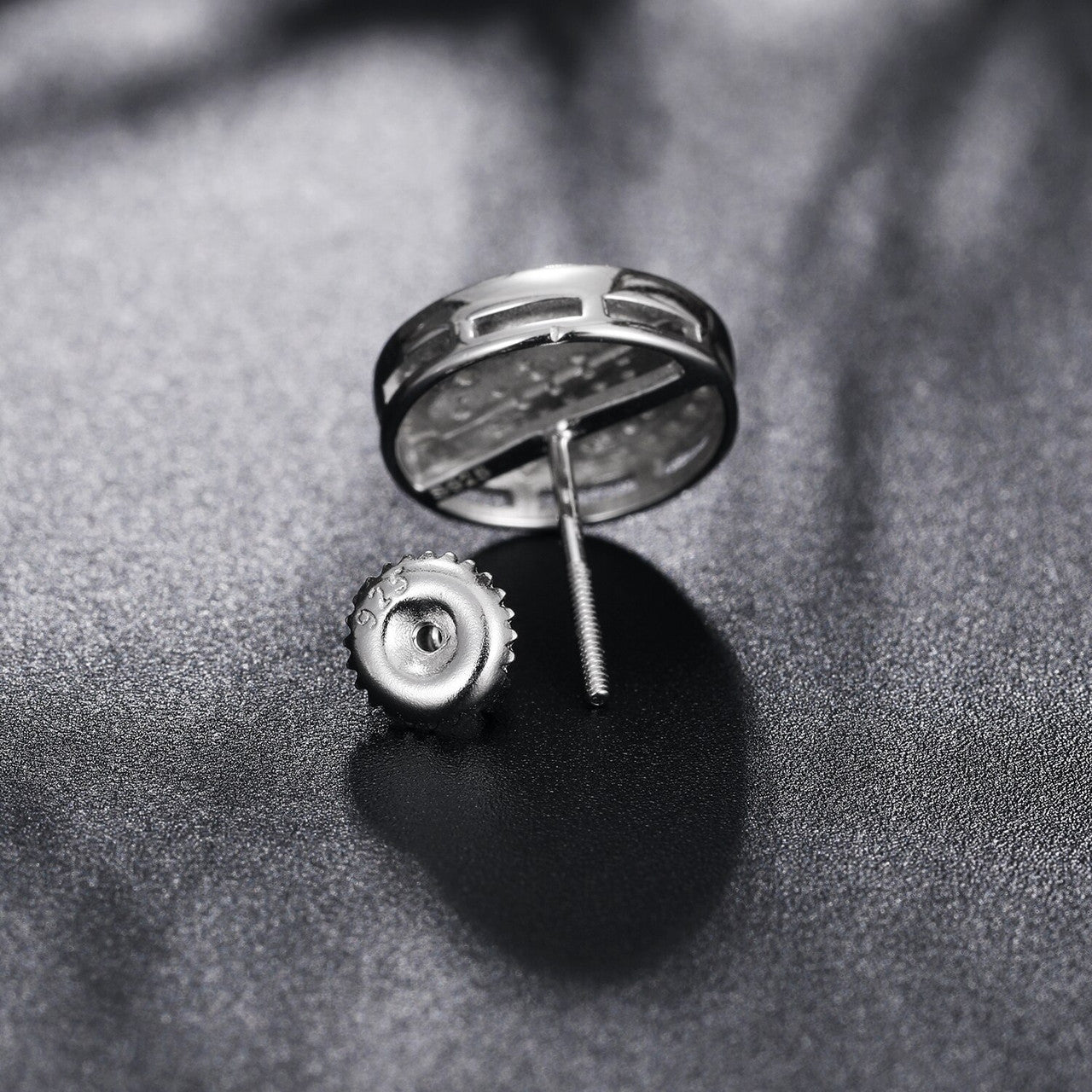 Classic 925 Silver Genuine VVS Diamond Kings Crown Hip Hop Earrings