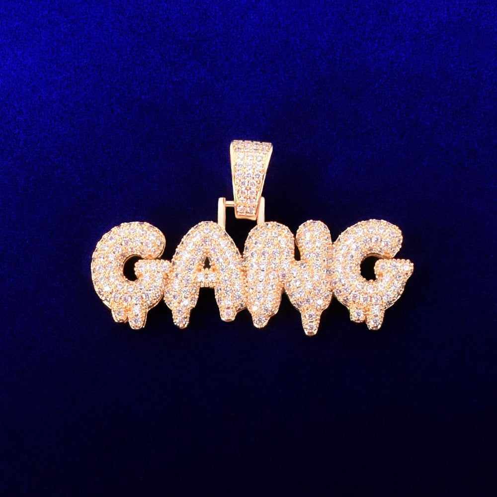 The Gang | Flooded Ice Drip Drop Prong Set Hip Hop Pendant