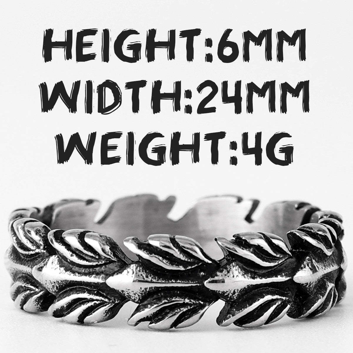 Lucky Olive Branch | No Fade Stainless Steel Vintage Designer Men's Casual Rings