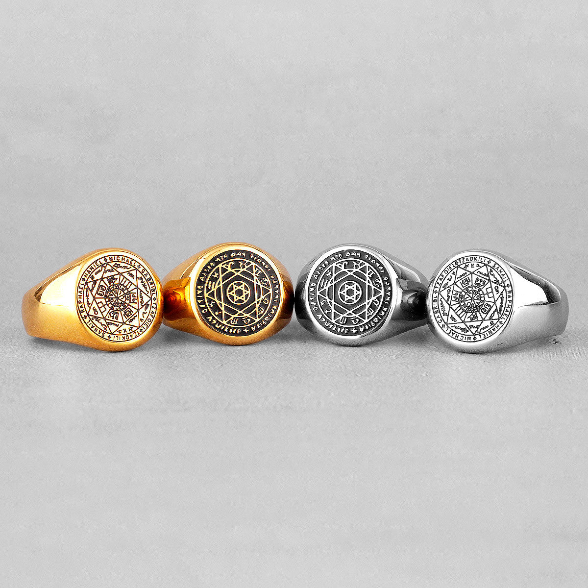 Patron Saint Star of David | 14k Gold Over Stainless Steel Amulet Designer Rings