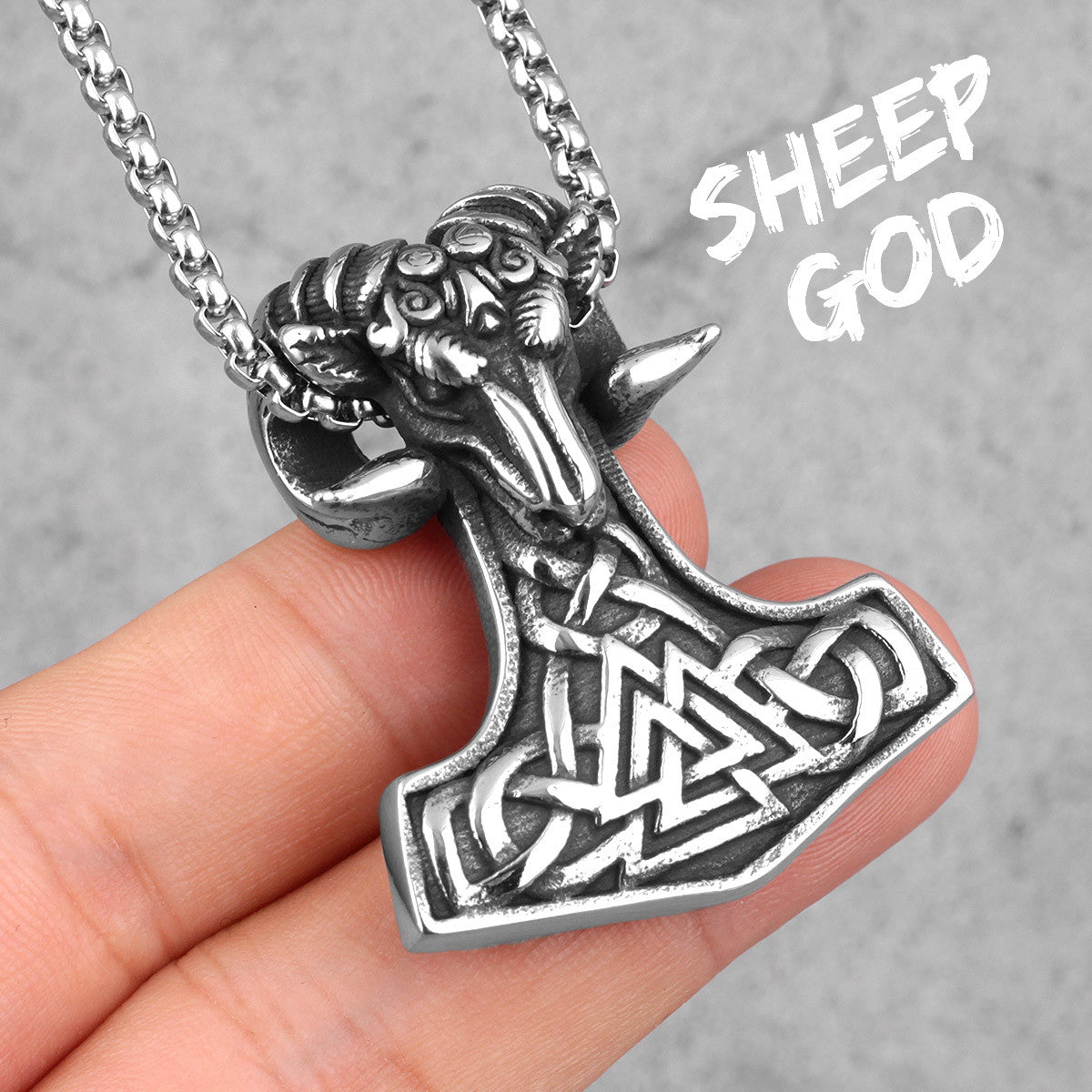 Stainless Steel Hammer Of The Gods Sheep God Street Wear 316L No Fade Pendants
